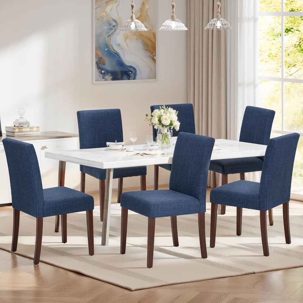 MALOL Upholstered Dining Chairs Set of 6, High Back Kitchen Room Chairs, Mid ...