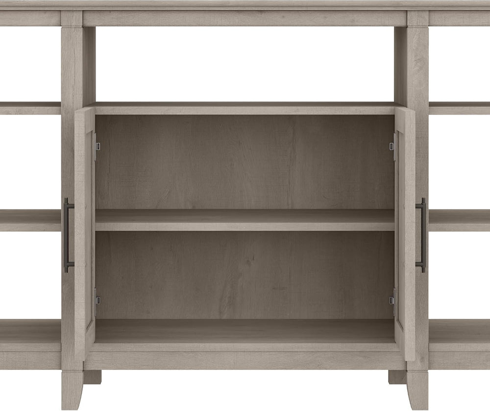 Bush Home Key West Tall TV Stand for 65 Inch TV in Washed Gray, Farmhouse Ent...