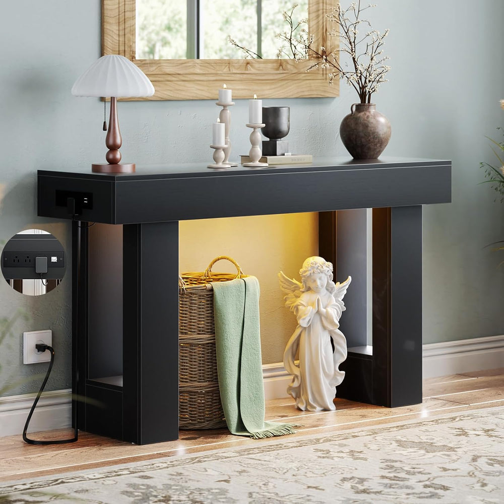 Unikito 47" Entryway Table with Sensor Light & AC Outlets with USB-C...