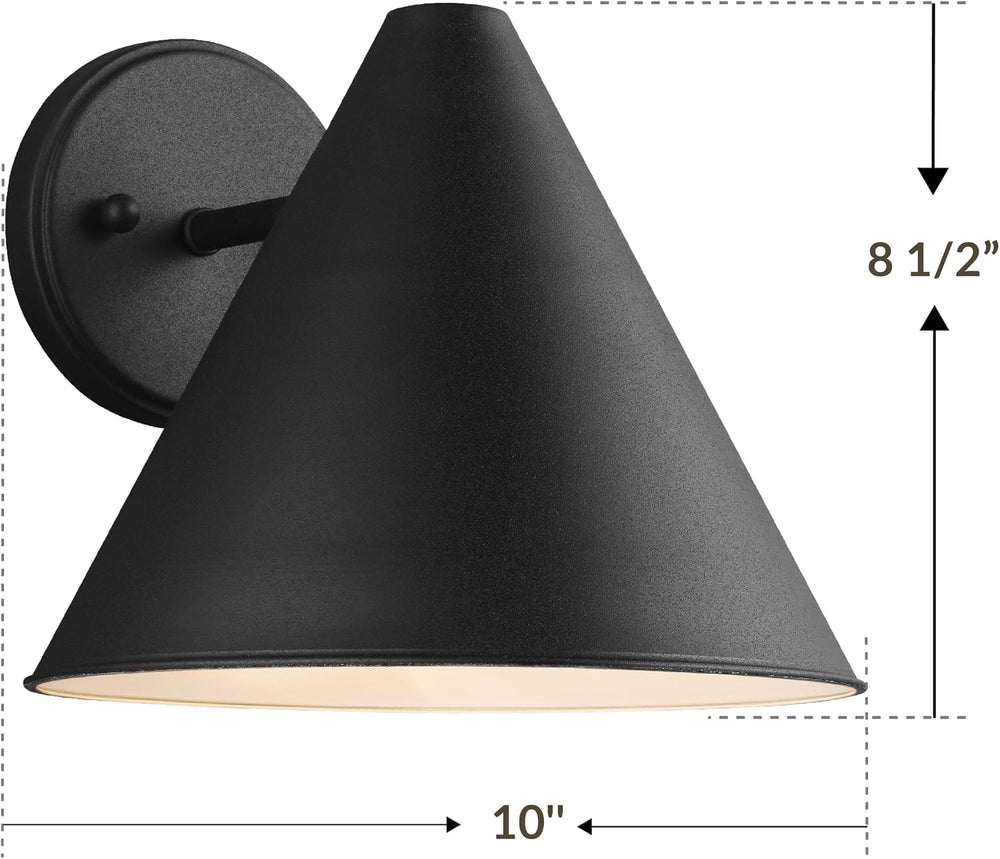 Generation Lighting Crittenden Outdoor Wall Sconce, Black Aluminum