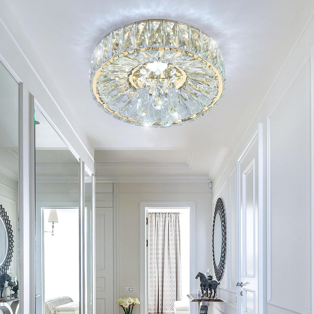 Mini Chandelier Modern Crystal Chandeliers for Hallway LED Flush Mount Ceilin...