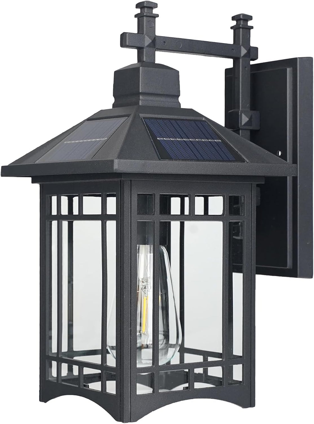 Solar Outdoor Wall Light，Exterior Lighting fixtures，Modern Black Exterior Lig...