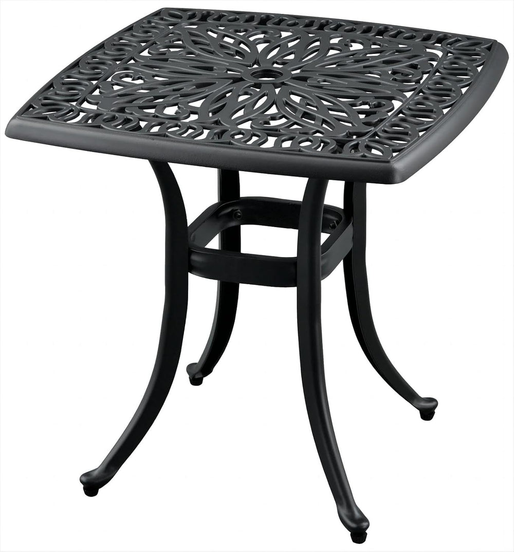 Outdoor 21" Cast Aluminum Square Side Table End Table for Patio, Backyar...