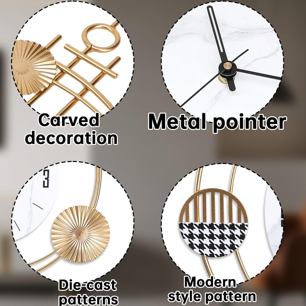 Wall Clock for Living Room, Silent Quality Quartz Battery Operated with Pendu...