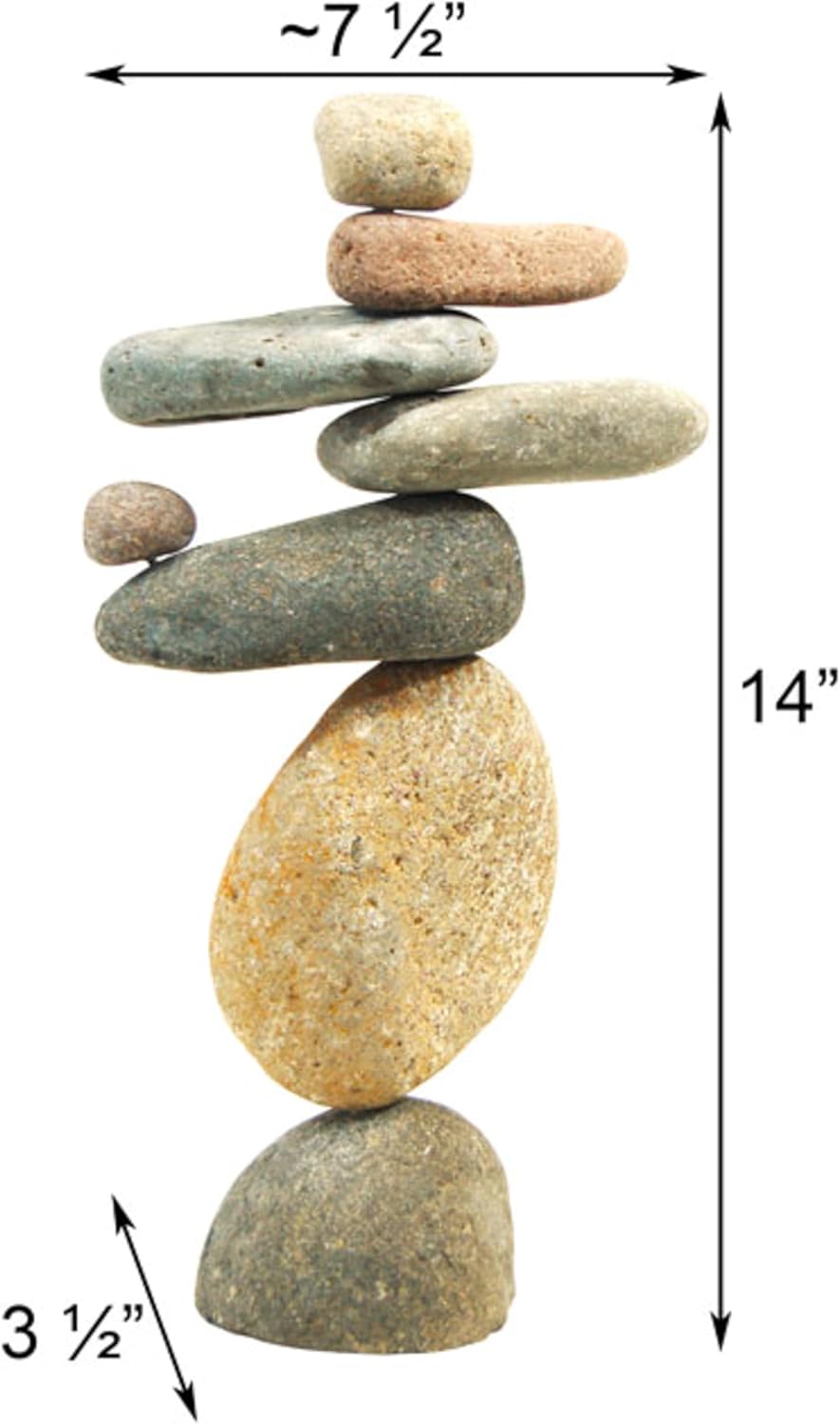 Ancient Graffiti Eight-Stone Balancing Cairn - Indoor/Outdoor Garden Decoration