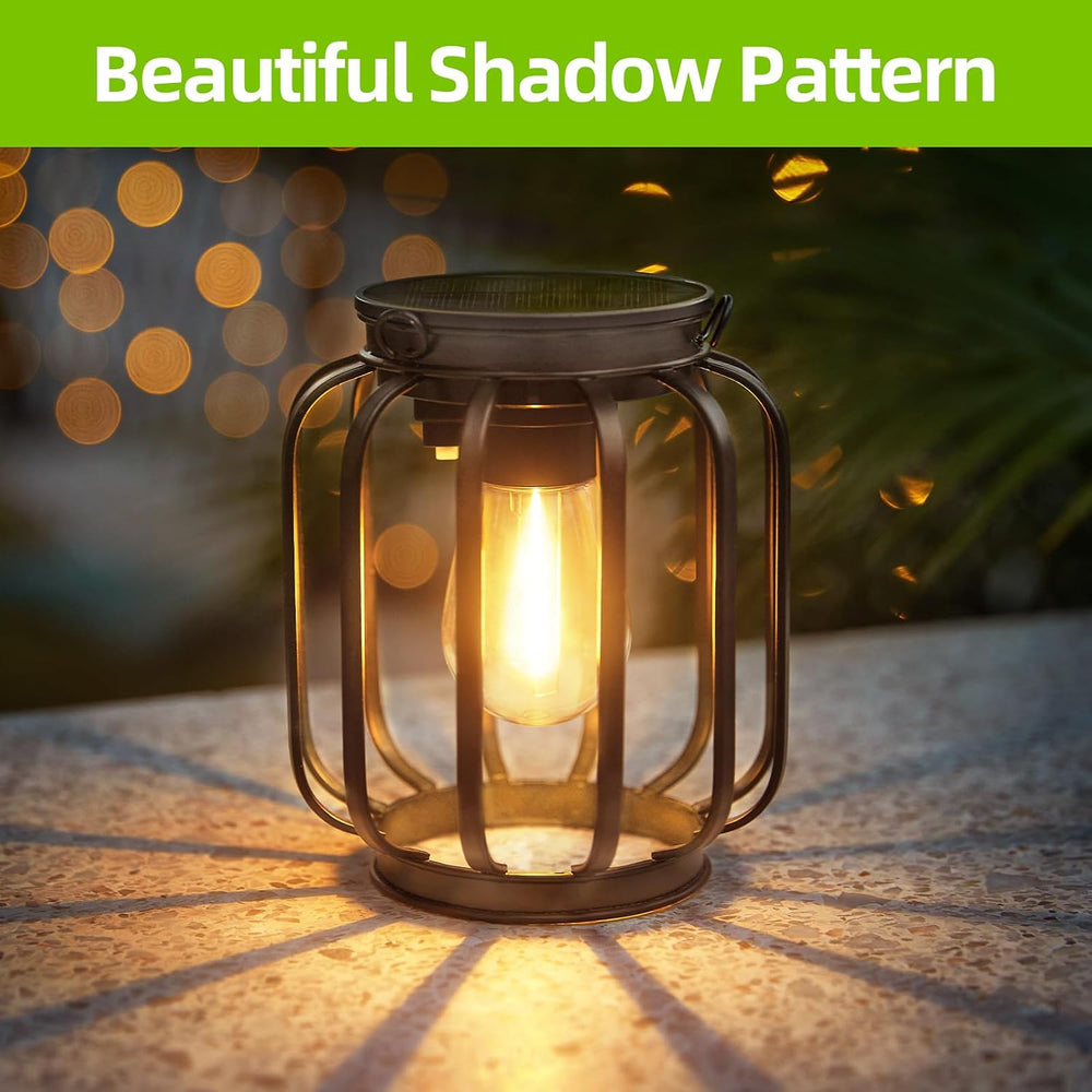 Solar Hanging Lanterns Outdoor Waterproof: 4 Pack Metal Solar-Powered Lights ...