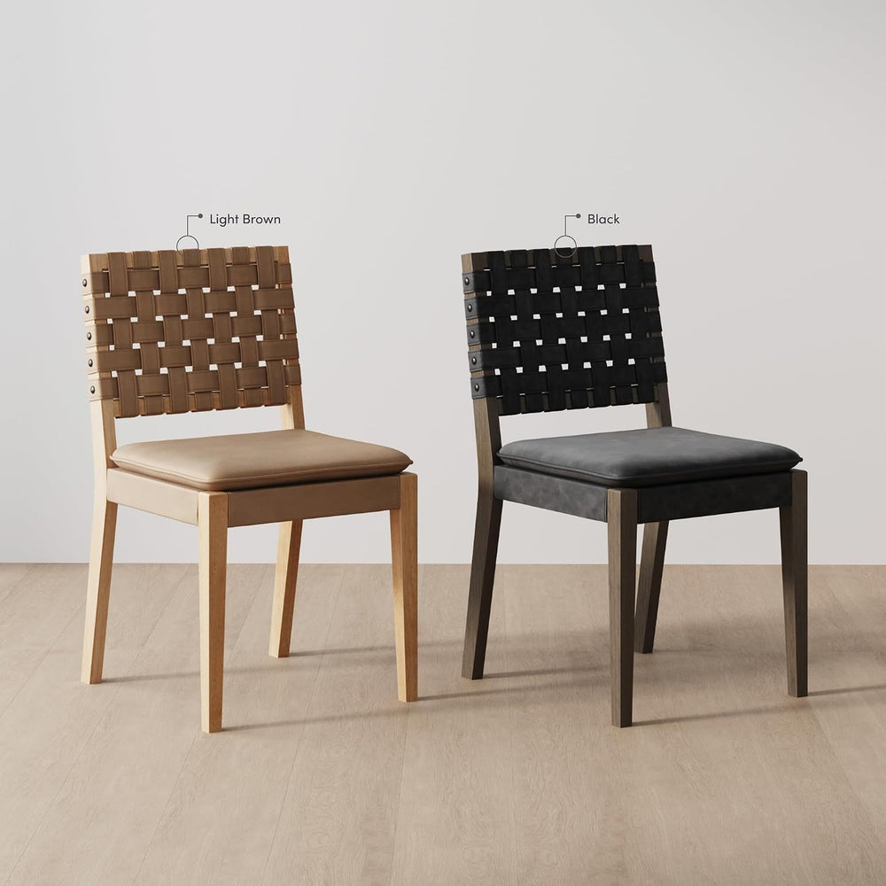 Nathan James Cohen 19 in. Wood Dining Chair, Mid-Century Modern Upholstered S...