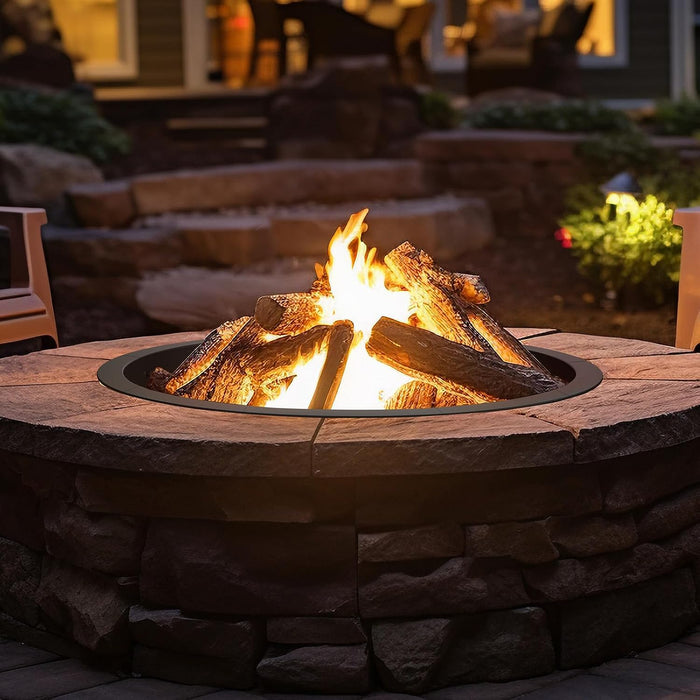 Fire Pit Ring Outdoor 46 Inch Outer 43 Inch Inner Round Firepit Accessories