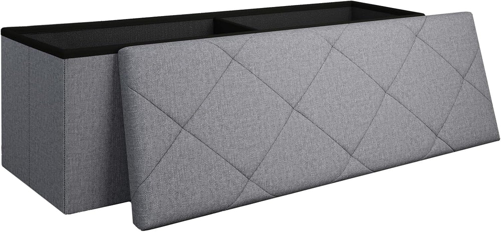 43 Inches Folding Storage Ottoman Bench for Bedroom,660 lb Ottoman with Stora...