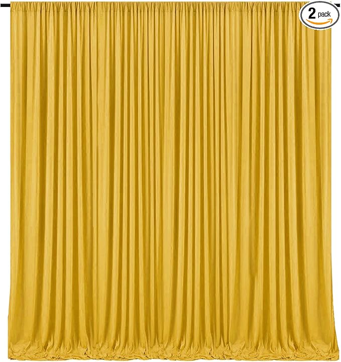 10 x 7 Feet Gold Backdrop Curtain for Partie, Background Curtains for Photosh...