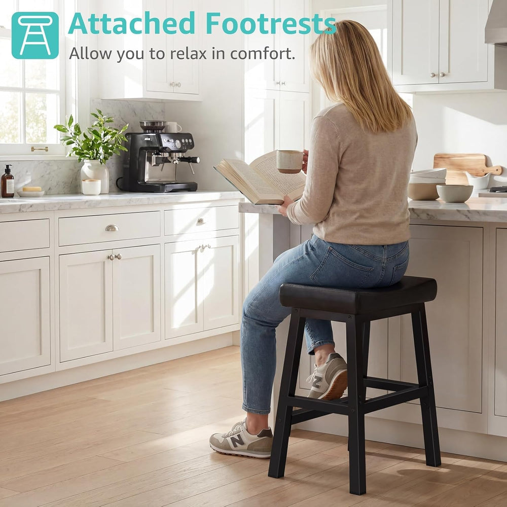 WINAZ Modern Backless Bar Stools Set of 2, 24 Inch Counter Height Stools with...