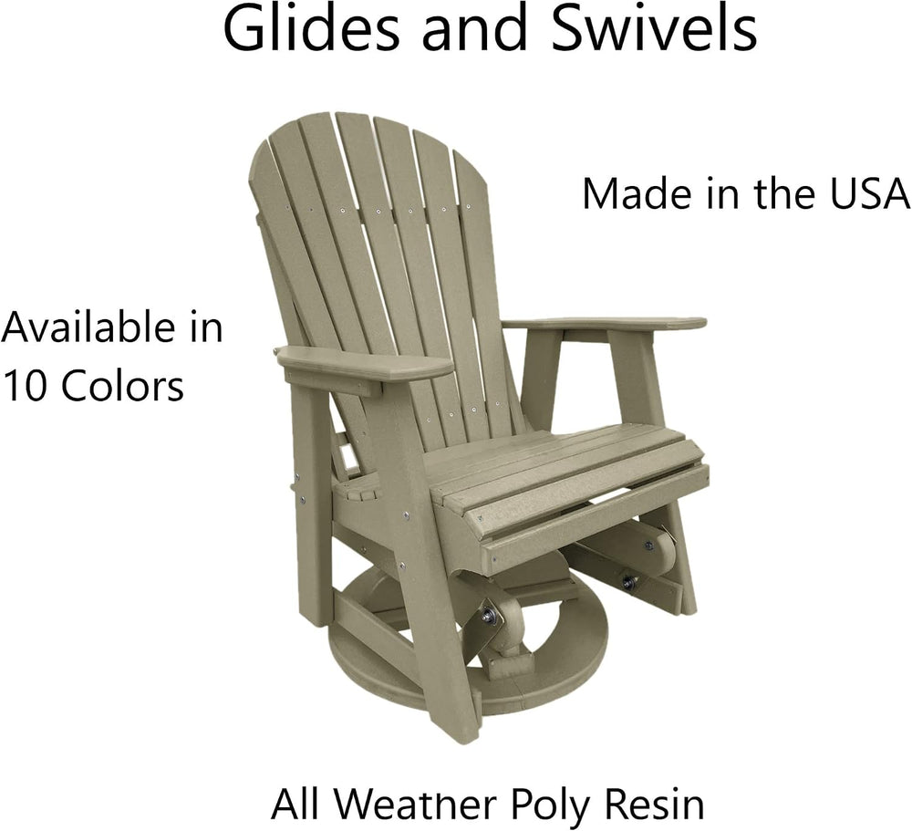 Phat Tommy Glider for Outside Patio - Outdoor Swivel Glider Chair - Poly Outd...