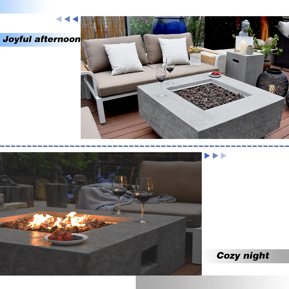 Elementi Manhattan Outdoor Gas Firepit Table 36 Inches Natural Gas Fire Pit P...