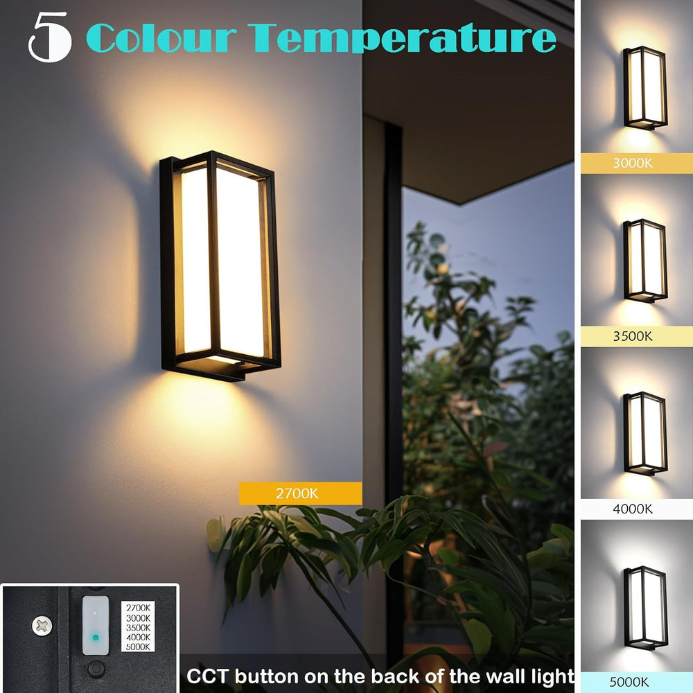 iYogaled 5CCT Outdoor Wall Sconce, 15W Dimmable Exterior Lighting fixtures