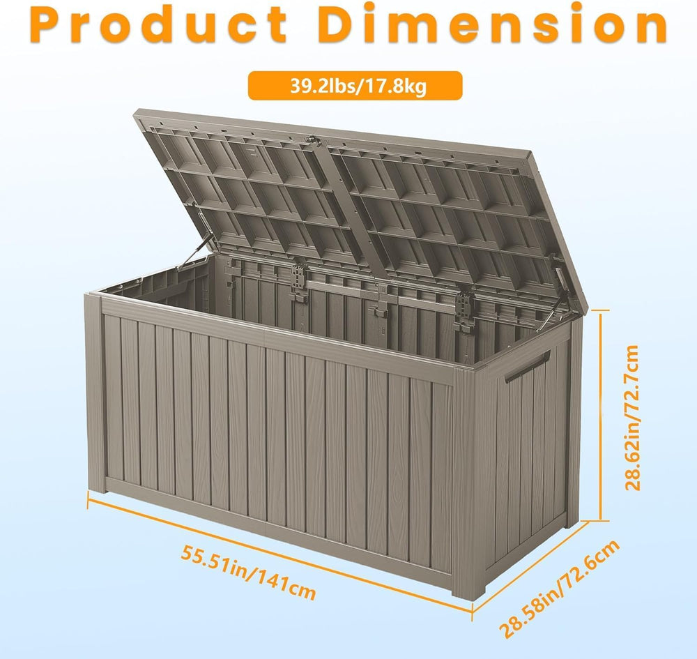 200 Gallon Outdoor Storage Box, Large Storage Deck Box for Patio Furniture Ac...