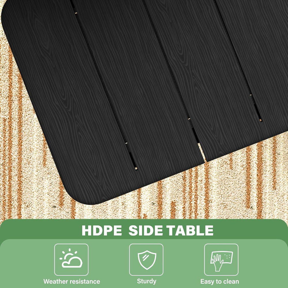 Patio Side Table, Small Rectangular HDPE Adirondack End Table for Outdoor Use...
