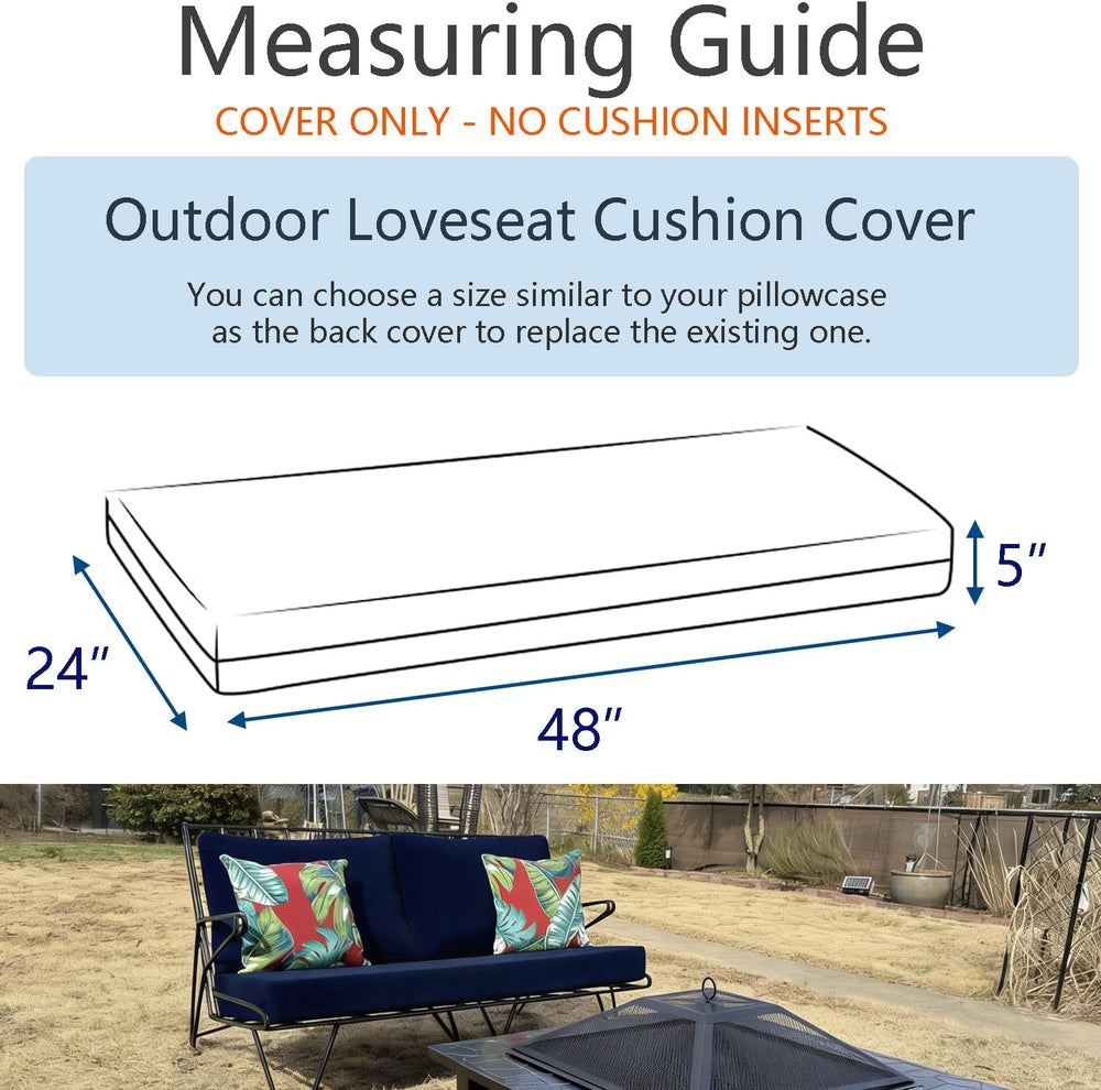 FLYMEI Patio Cushion Covers 48x24x5, Beige, 1Packs