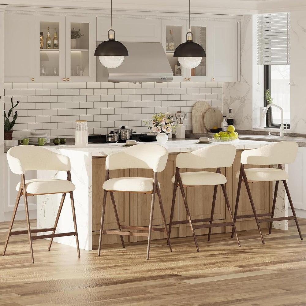 COLAMY Bar Stools Set of 2, 26" Counter Height Barstools with Backs, Mod...