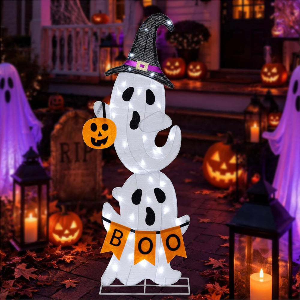36" Lighted Halloween Ghost Decorations with 35 LED