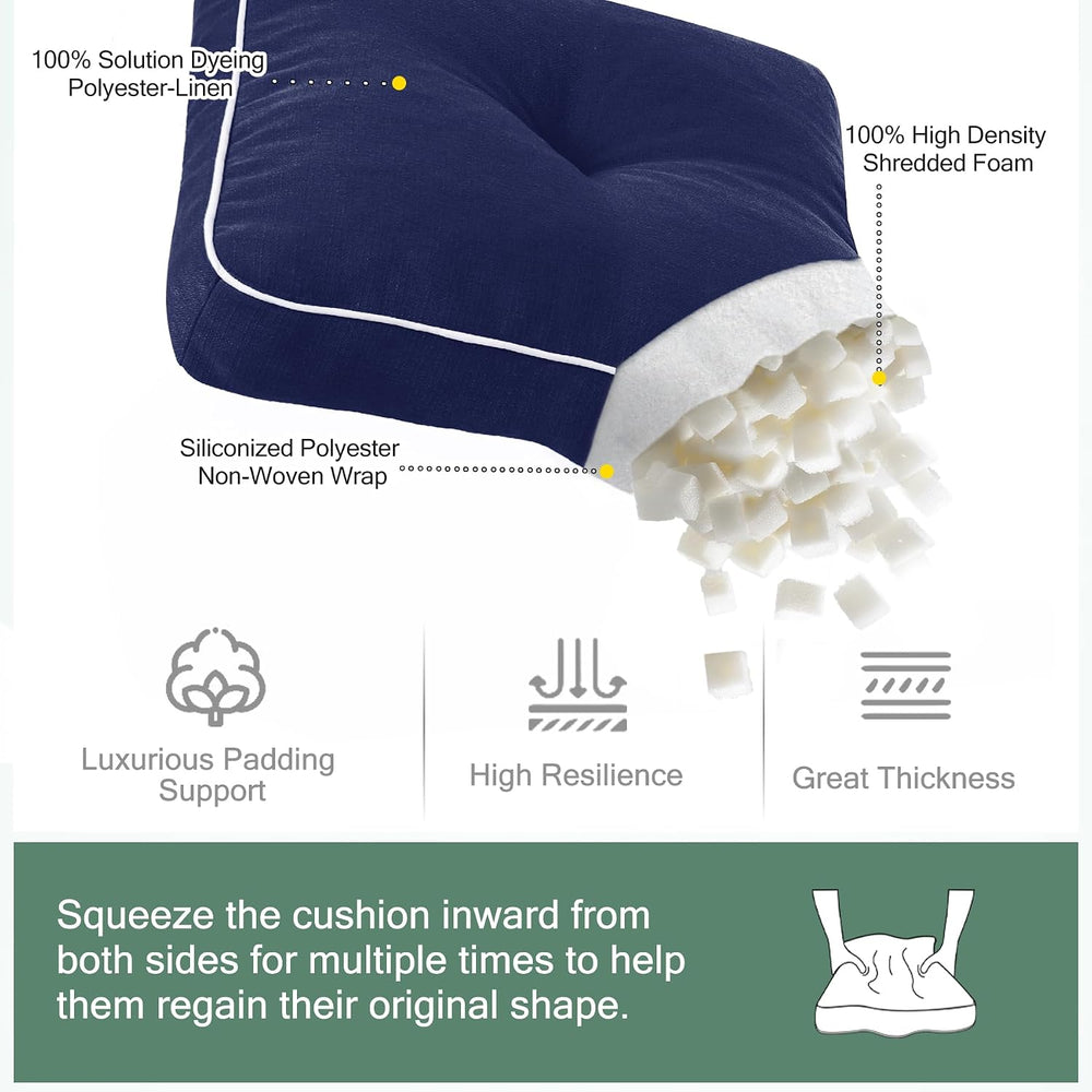 Favoyard Patio Chair Cushions, Navy, 19 × 19 in, Set of 2