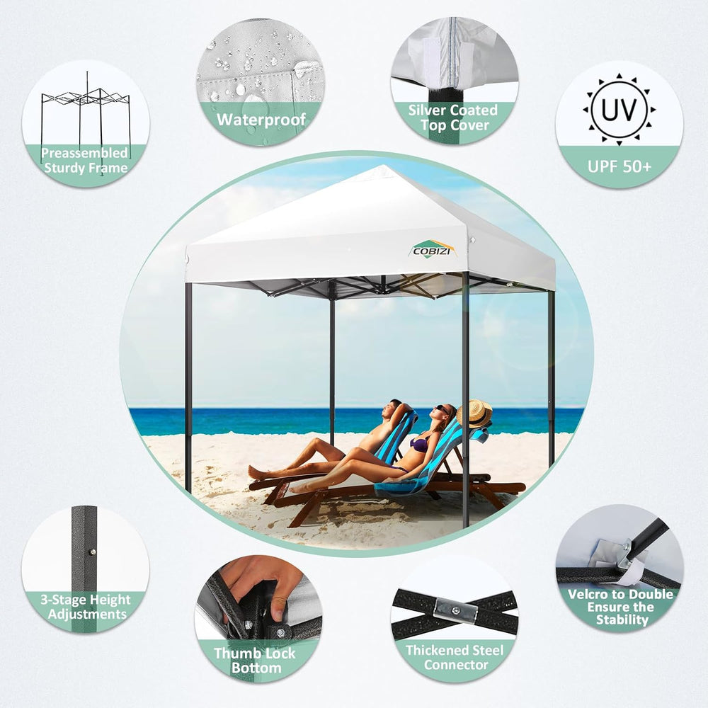 COBIZI 6.6x6.6 Heavy Duty Pop up Canopy Tent Commercial Canopy