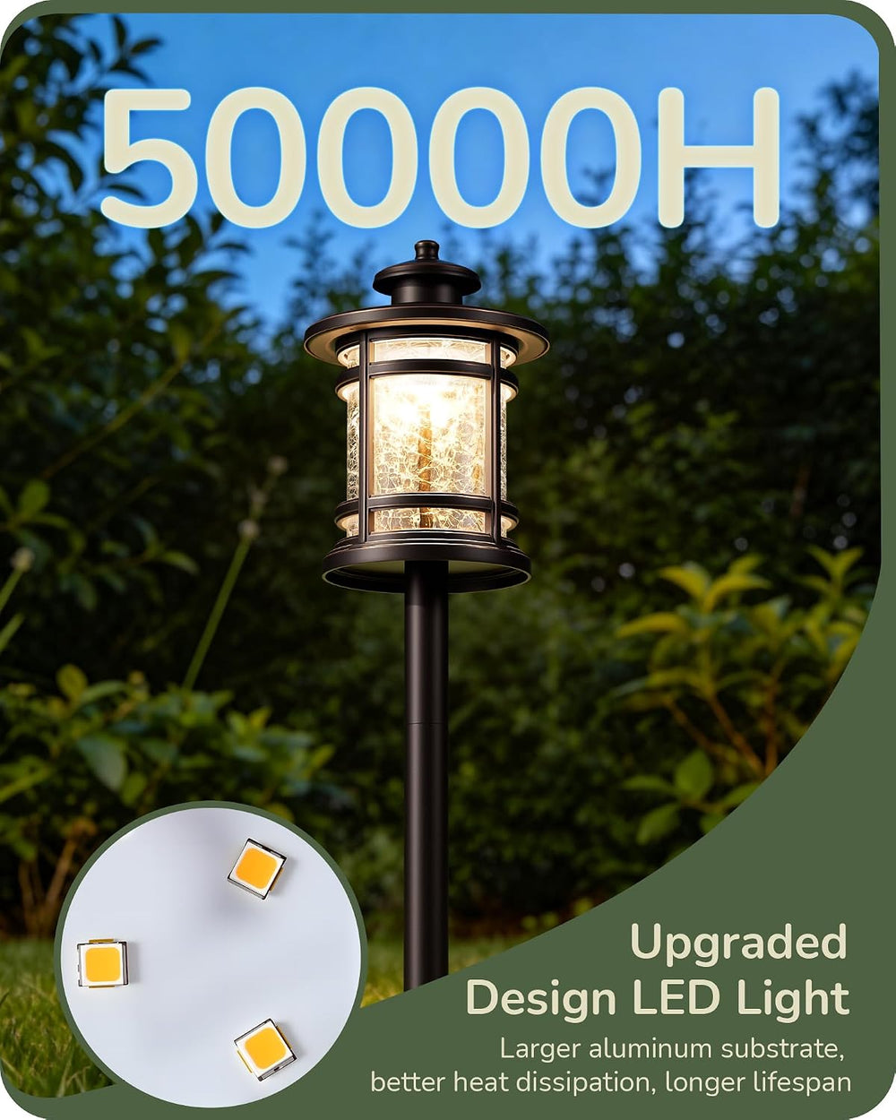 EDISHINE Low Voltage Pathway Lights Waterproof Landscape Path Lights 4 Pack