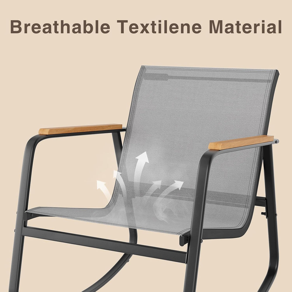 Ahomly 3 Pieces Patio Furniture Set, Outdoor Textilene Furniture Set, Gray