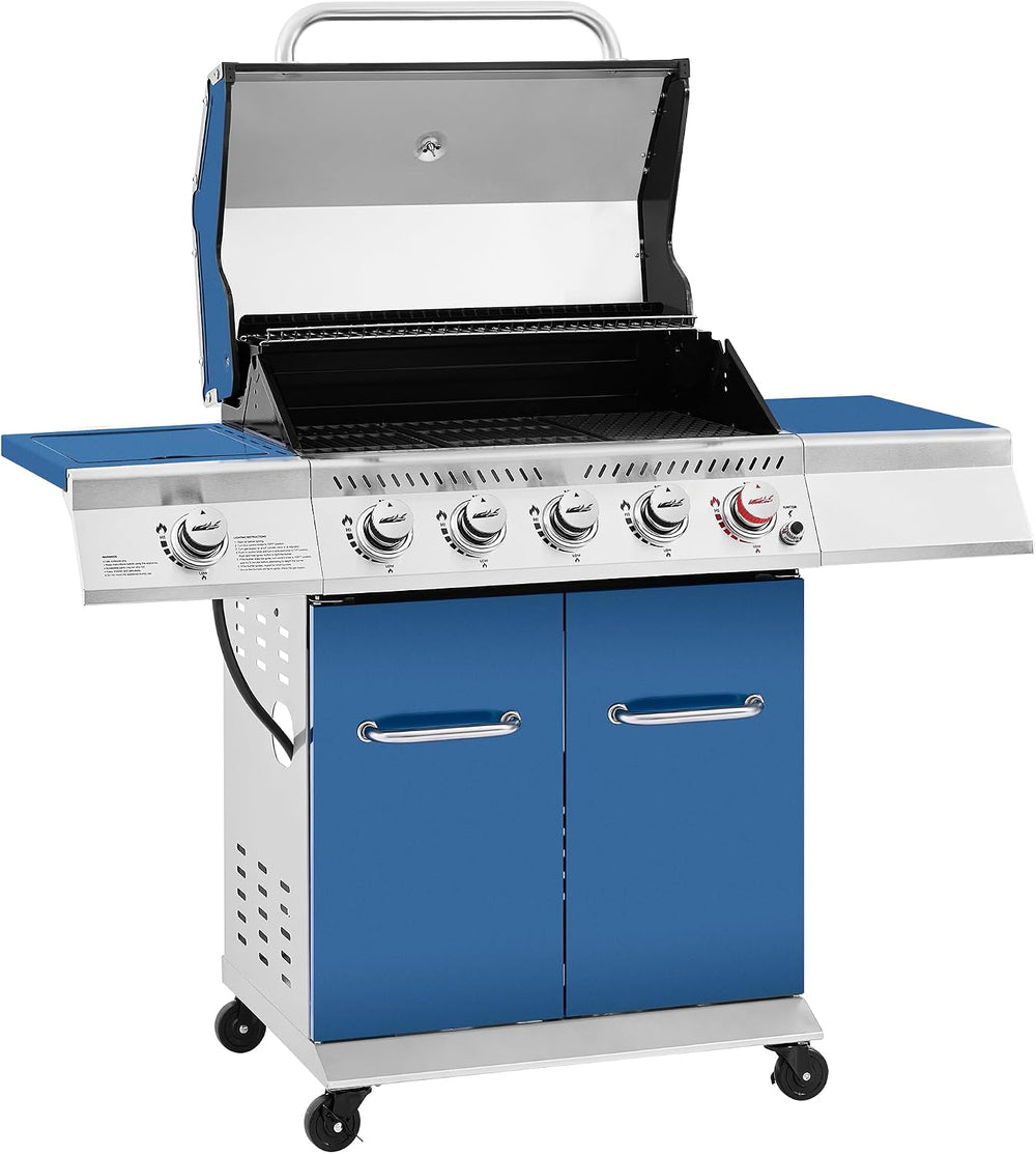 Royal Gourmet GA5403B 5 Burner Propane Gas Grill with Side Burner, Blue