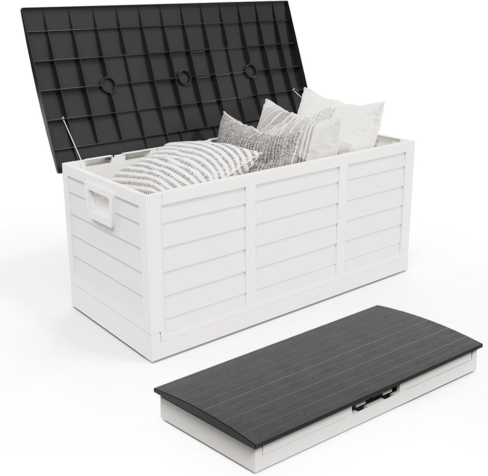 Outvita Foldable Outdoor Storage Box, 75 Gallon, White
