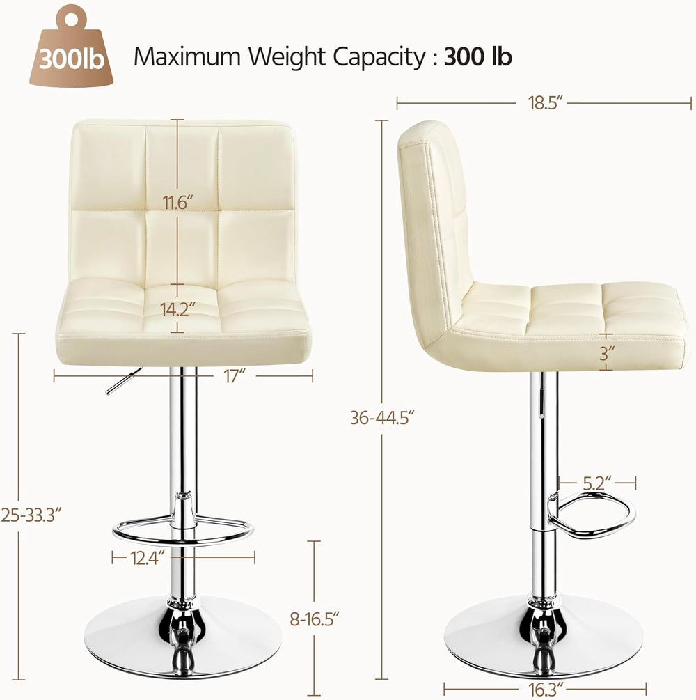 Yaheetech Bar Stools Set of 4 Adjustable Counter Height Barstools Beige