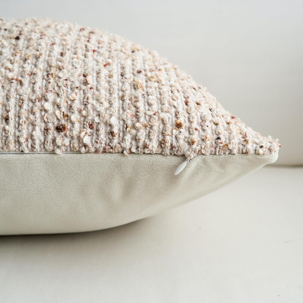 LIGICKY Pack of 2 Textured Boucle Throw Pillow Covers Decorative Modern Accen...