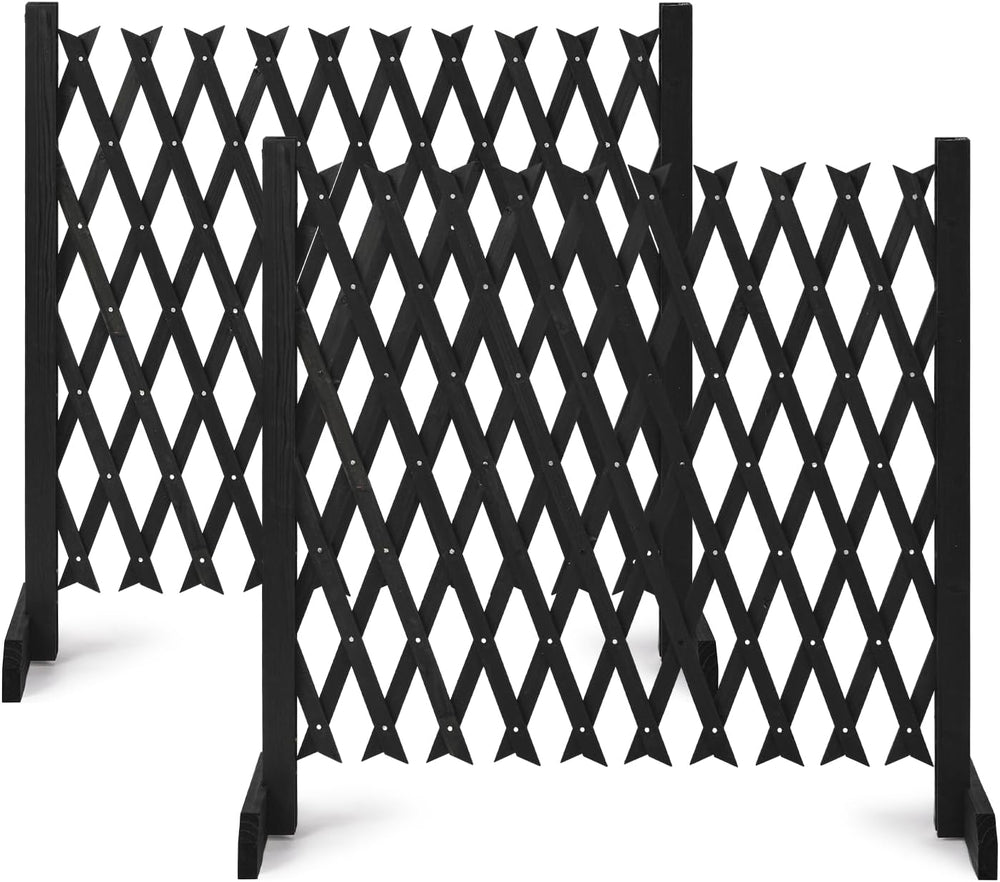 VINGLI 2 Packs Expandable Garden Fence, 27.55in Freestanding Lattice Fence, S...