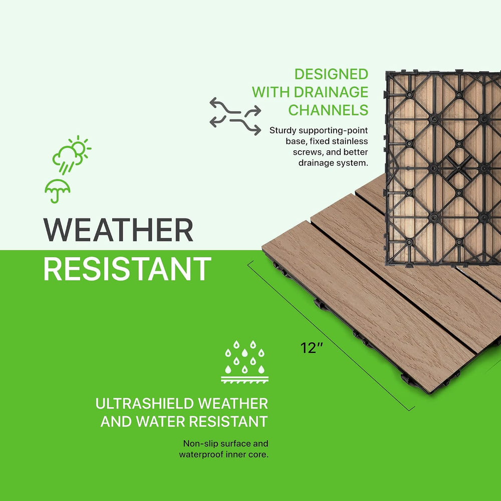 NewTechWood UltraShield Naturale 1 ft. x 1 ft. Composite Deck Tiles