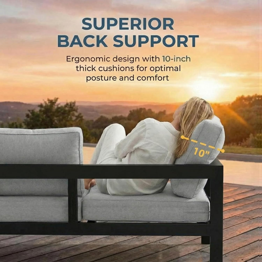 Solaste Aluminum Patio Furniture Set for All Weather, Oversized Outdoor Furni...