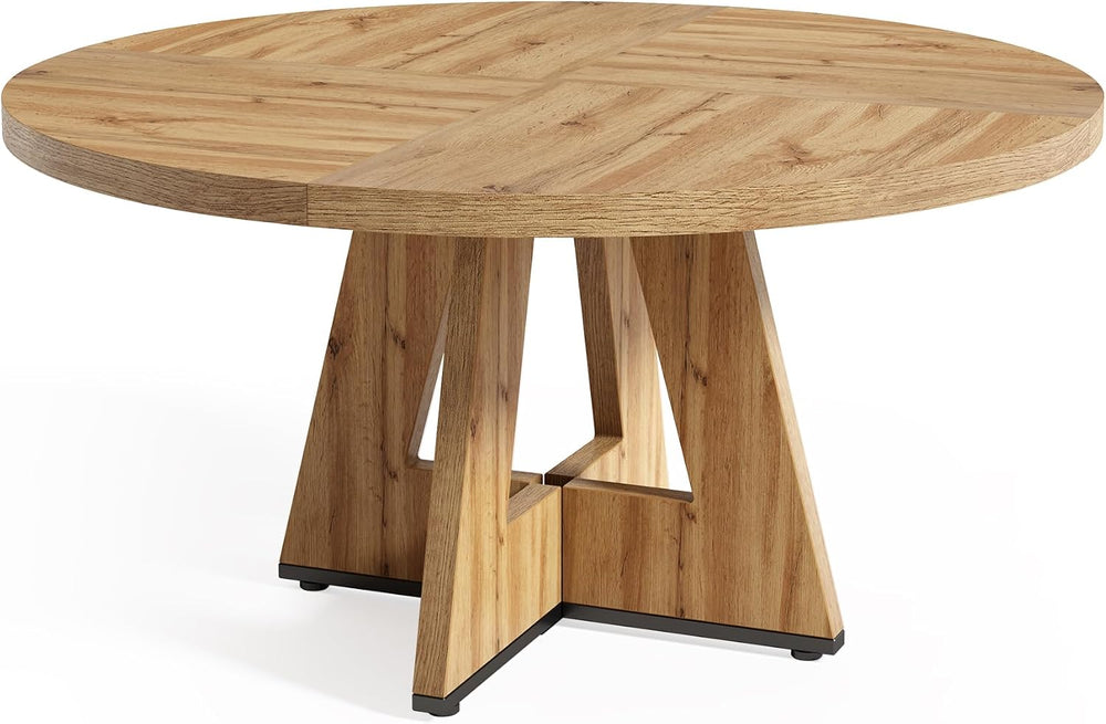 LITTLE TREE Round Dining Table for 4-6 People, 47 Inches Dining Room Table wi...
