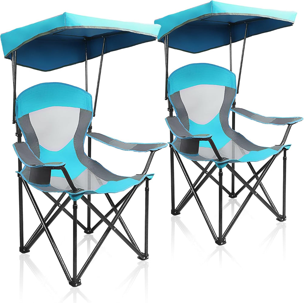 ALPHA CAMP Heavy Duty Canopy Camping Chairs with Adjustable Sunshade