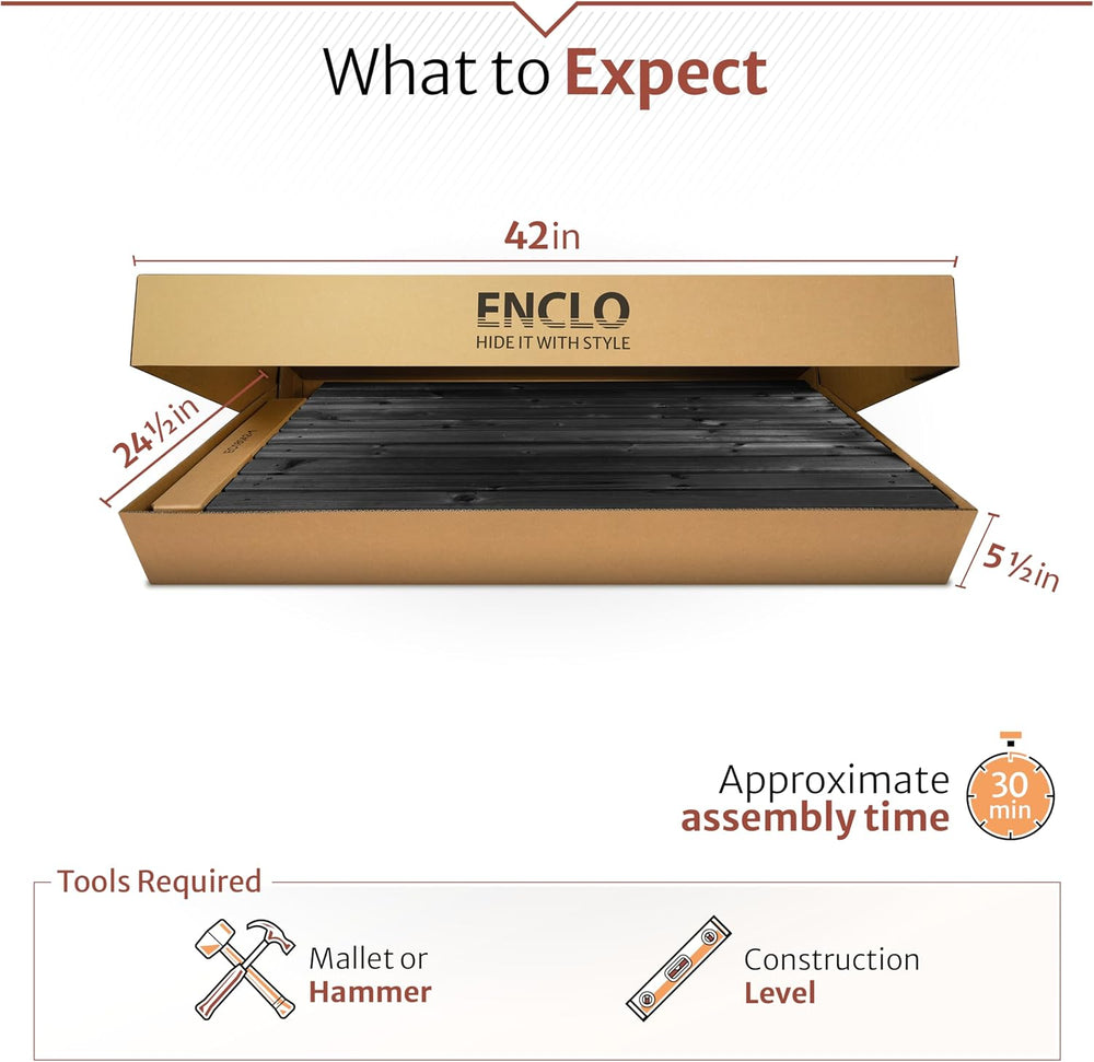 Enclo Aspen Privacy Screen, Charcoal Wood DIY No Dig Kit