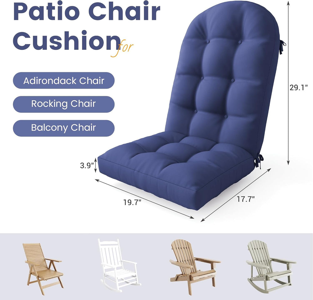 UDPATIO Adirondack Chair Cushion with Ties Outdoor Rocking Chairs Pad