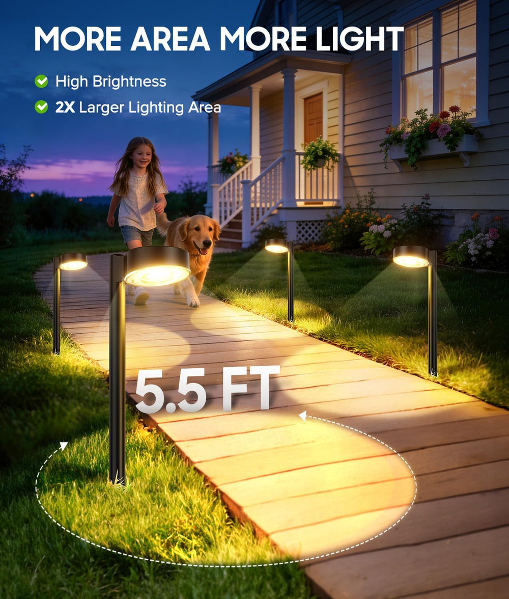 ELECLINK 12 Pack Solar Pathway Lights Outdoor, Solar Powered Landscape Path L...