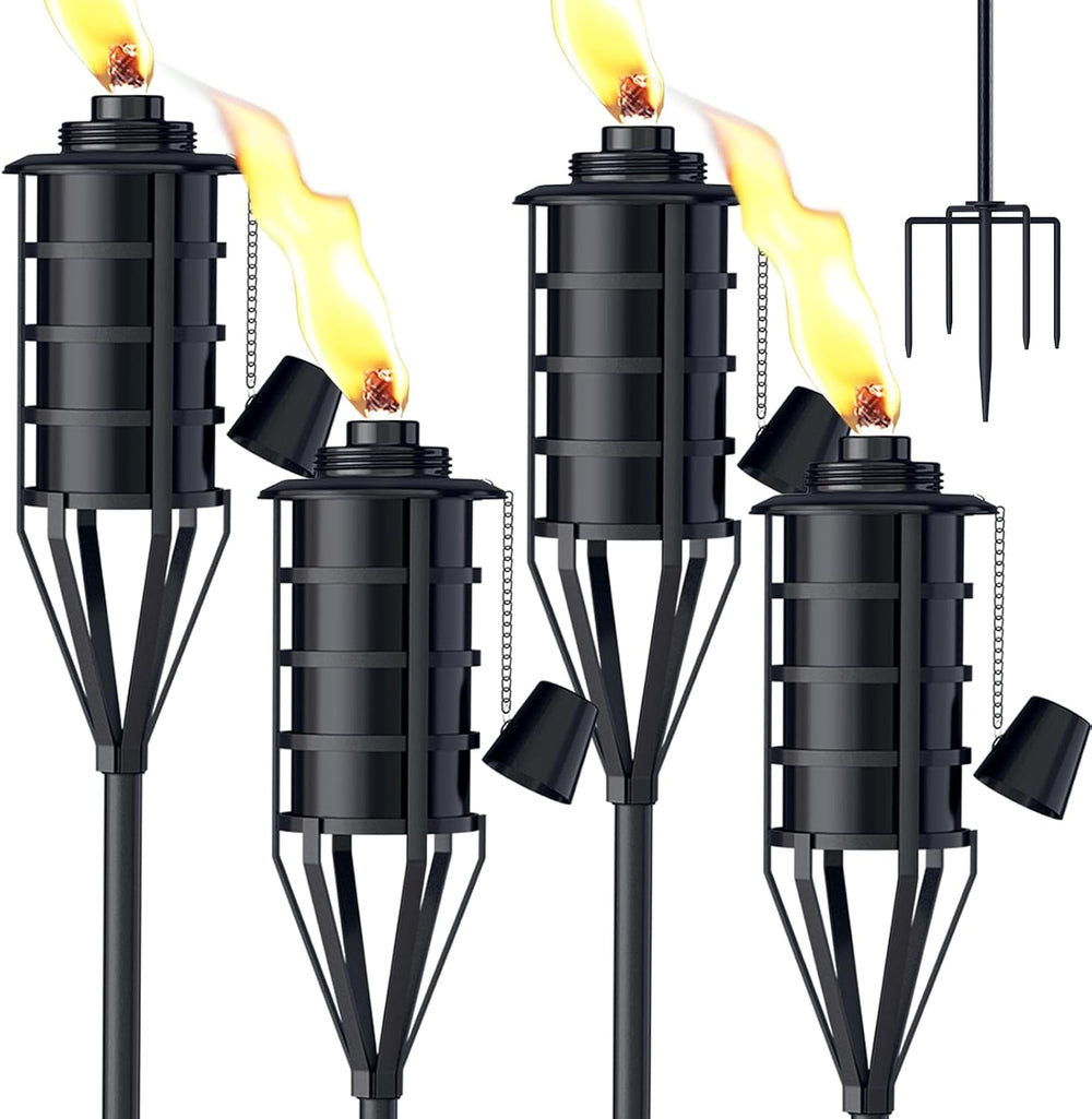 4 Pack Outdoor Garden Torch, 16 oz Citronella Torches Garden Décor, 59 Inch 5...