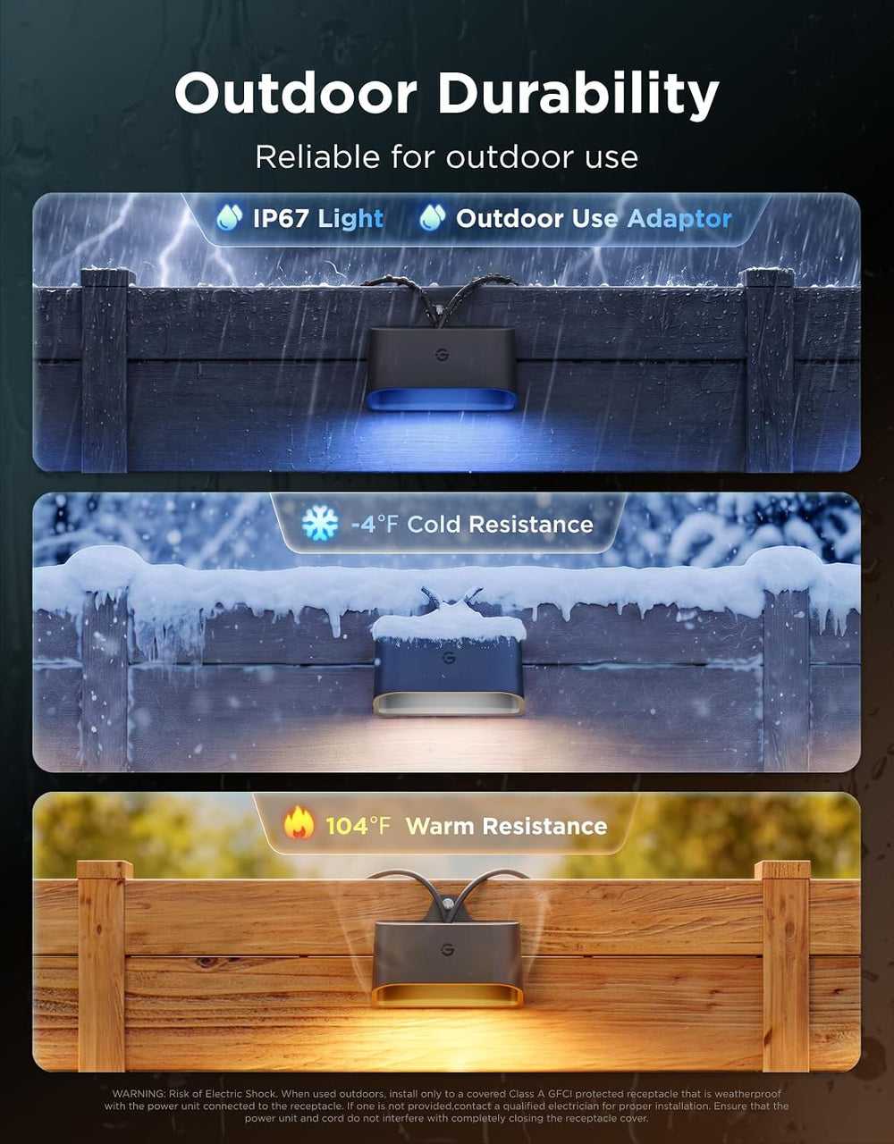 Govee Outdoor Deck Lights 2, 10 Pack RGBWIC IP67 Waterproof Fence Lights