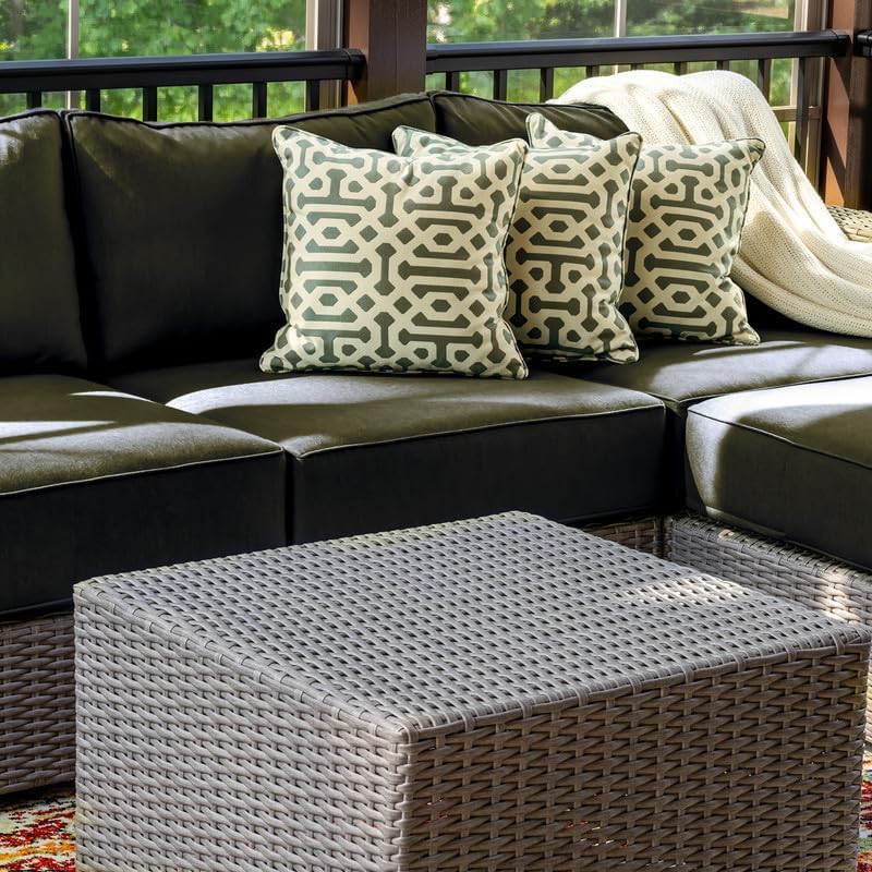 14 Piece Outdoor Patio Waterproof Cushion Covers, Fits 6-Seat Wicker Rattan S...