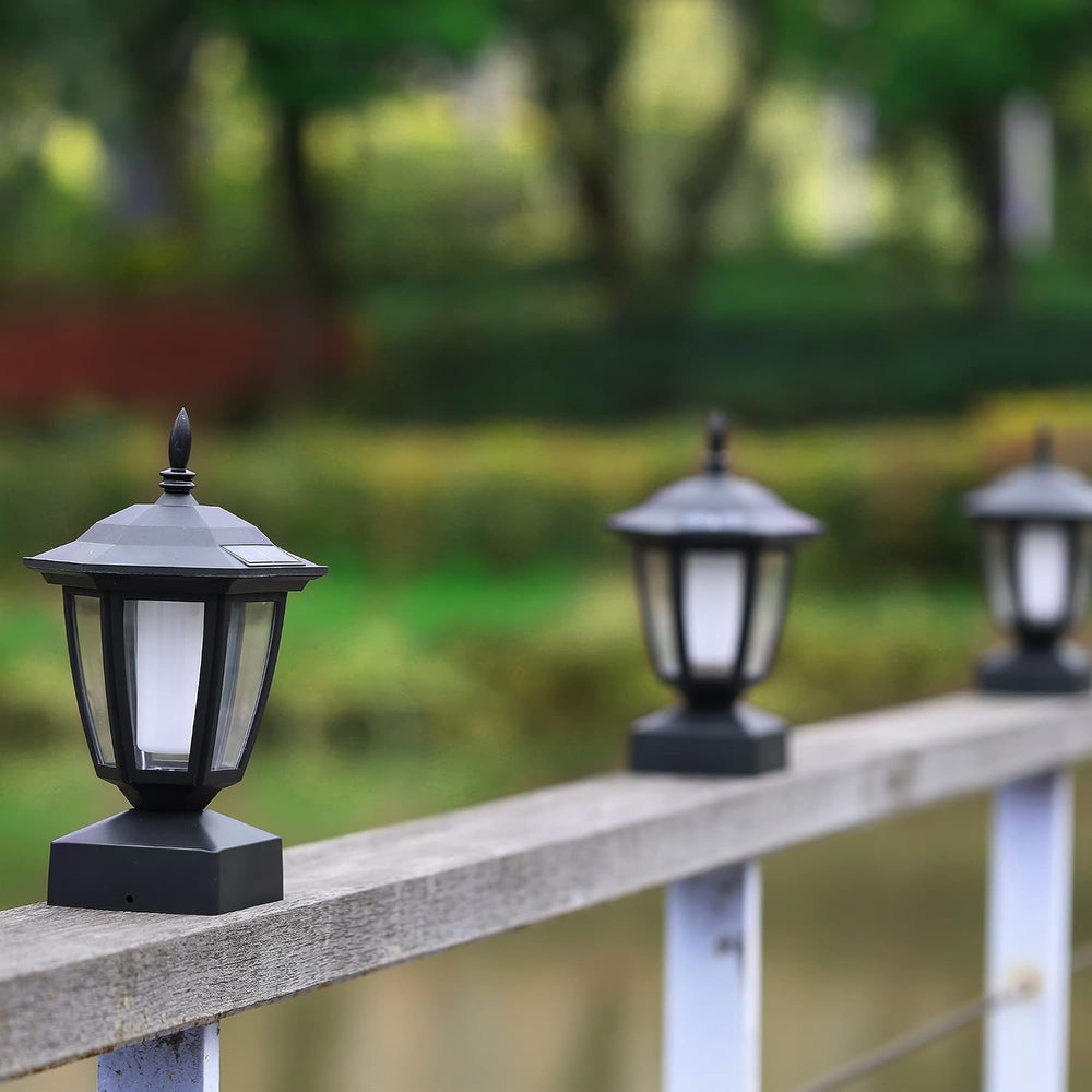 Dynaming Solar Flame Post Lights Outdoor, Solar Powered Lamps Fence Post Cap ...