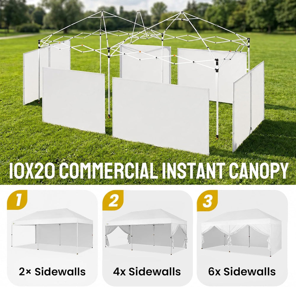 CROWN SHADES 10x20 Pop Up Canopy Tent, Event Shelter, White
