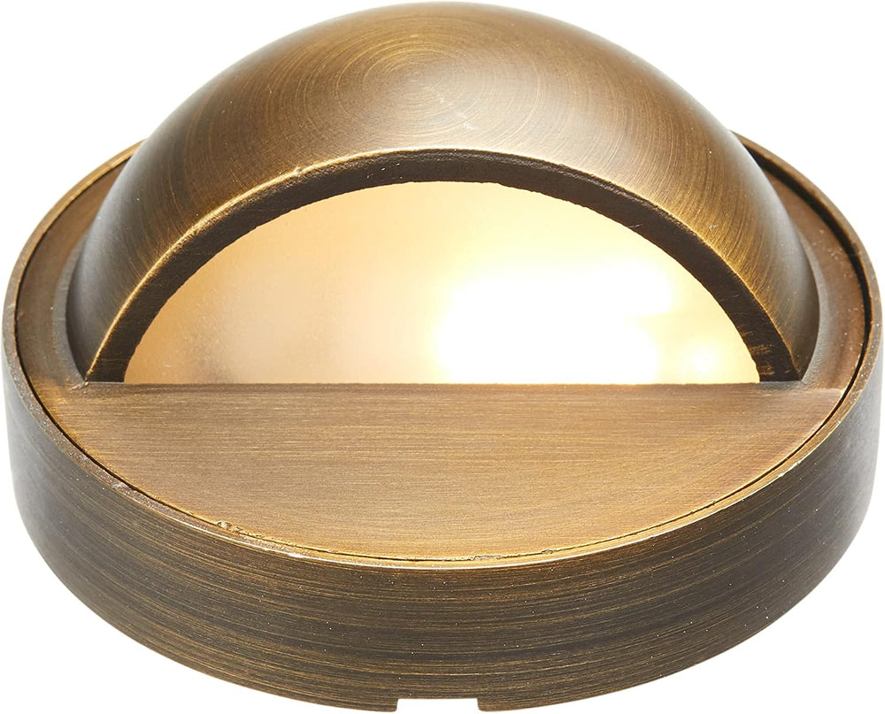 VOLT Cast Brass 12V Deck Light (Bronze) & 3W 2700K Warm White G4 LED Bulb