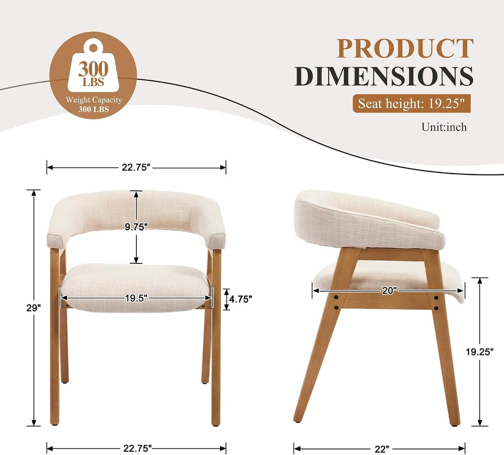 CIMOTA Modern Barrel Dining Chairs with Arms Set of 6, Upholstered Fabric Kit...