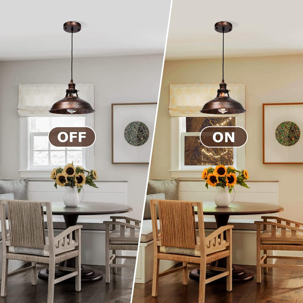 Lingkai Industrial Barn Pendant Light Farmhouse Hanging Lighting Small Chande...