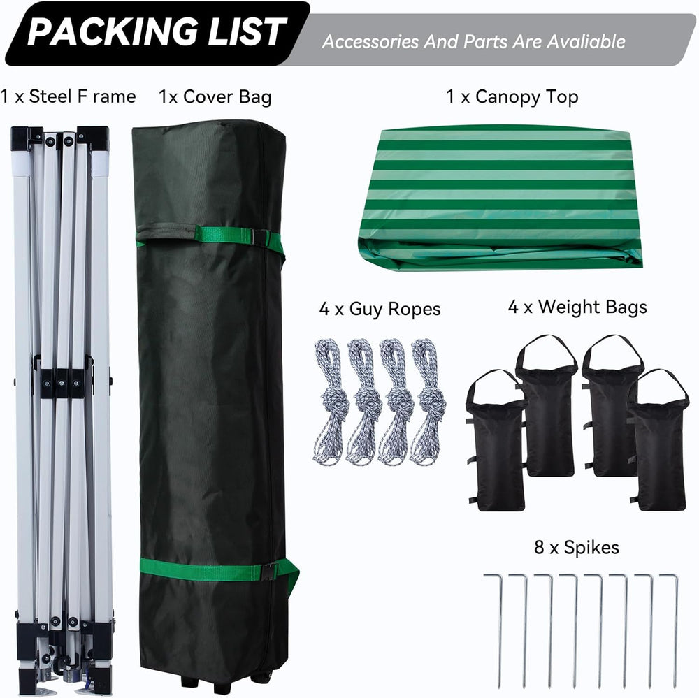 Nazhura 10' x 10' Pop Up Canopy Tent with Sand Weight Bag, Freestandi...