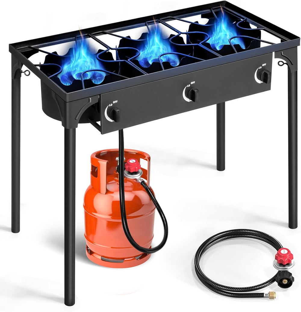 Outvita 3 Burner Propane Gas Stove for Outdoor Cooking, 225,000 BTU