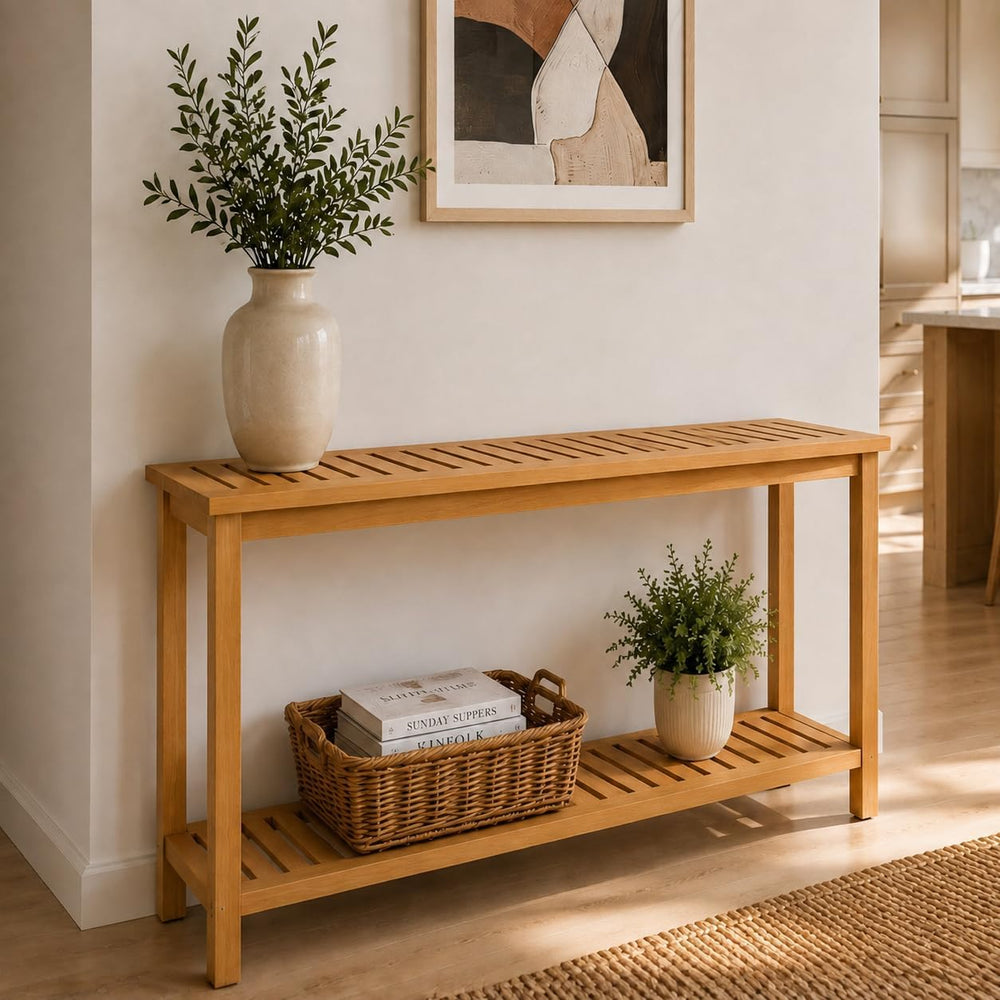 48" Narrow Outdoor Console Table, Sofa Buffet Serving Patio Table